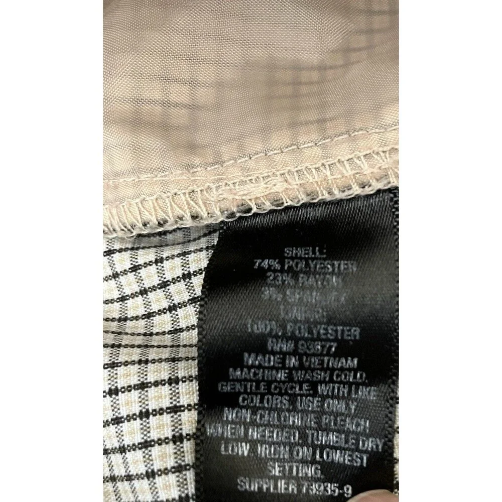 Worthington Womens Checkered Tan/Blue/Gold lined Jogger Pants Size Small - Picture 3 of 7